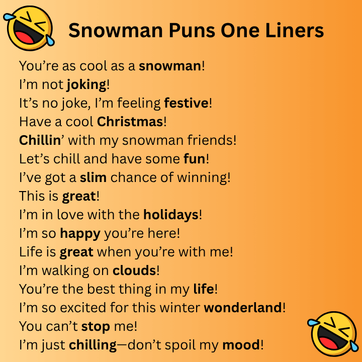 Snowman Puns One Liners