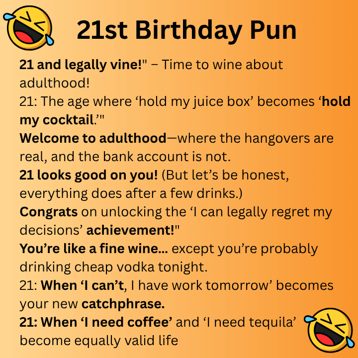 21st Birthday Pun