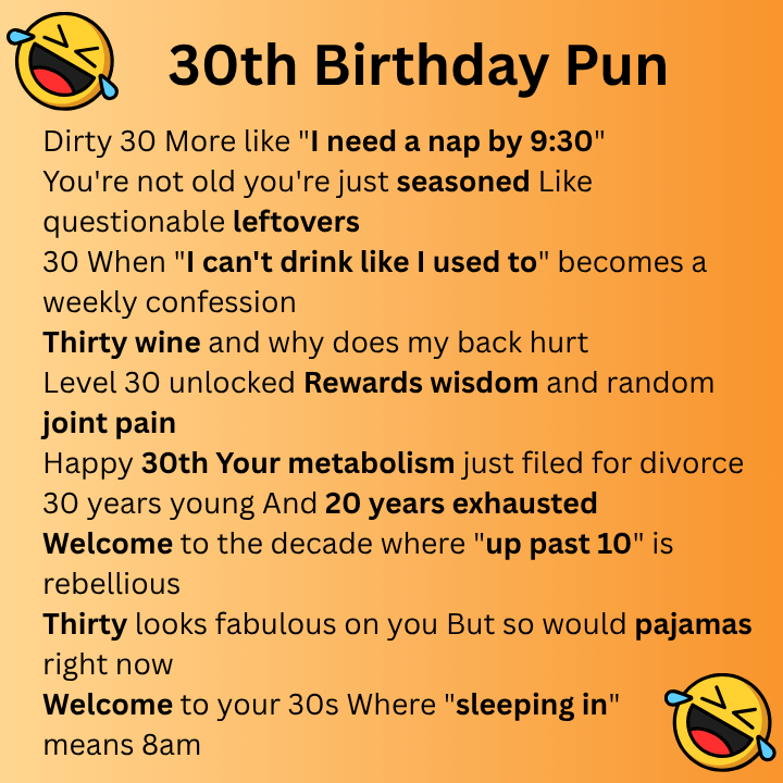 30th Birthday Pun
