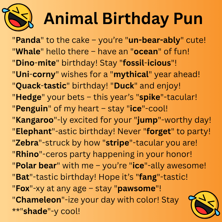 Animal Birthday Pun