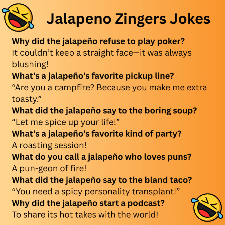 Zesty jalapeno Zingers Jokes
