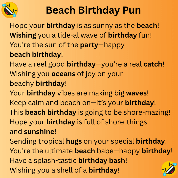 Beach Birthday Pun