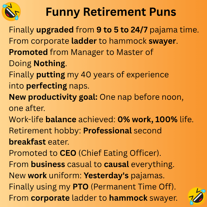 Funny Retirement Puns