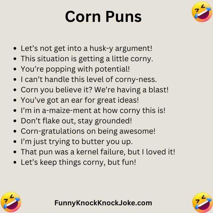 corn Puns one liners