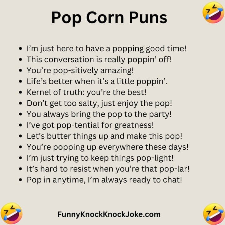 pop corn Puns