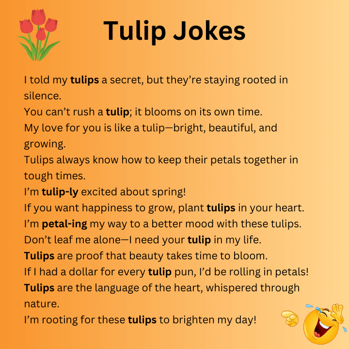 Tulip jokes on liners 