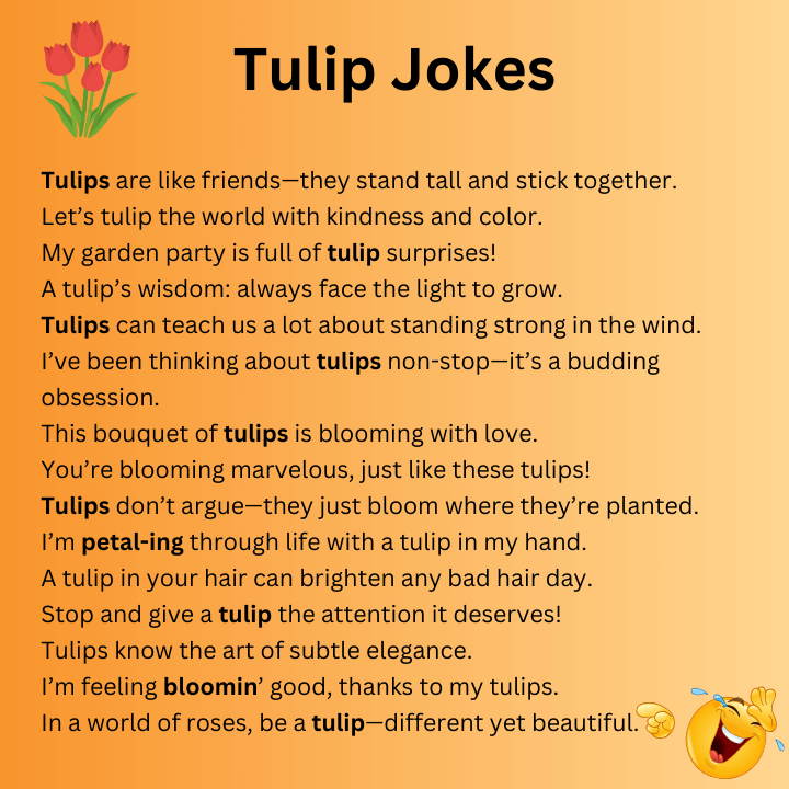 Tulip jokes on liners 