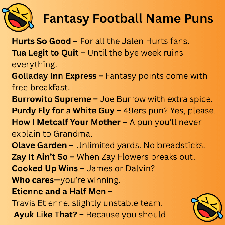 Fantasy Football Name Puns