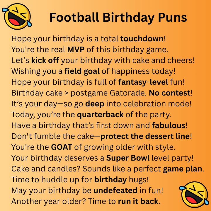 Football Birthday Puns