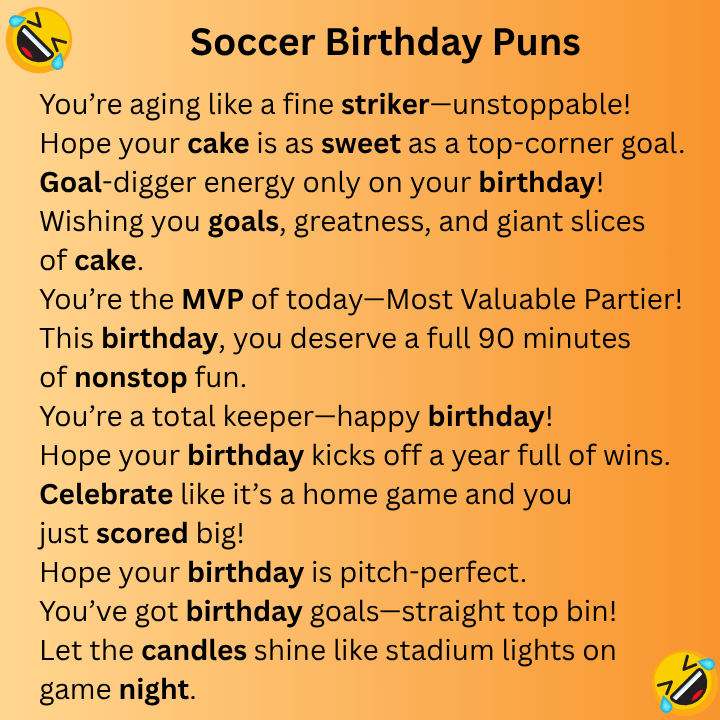 Soccer Birthday Puns