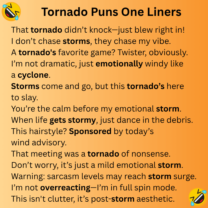 Tornado Puns One Liners